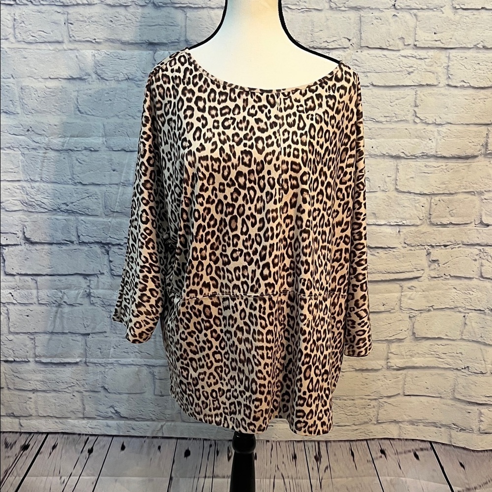Chico’s Leopard Top 3/4 Sleeves Chico’s Size 3 XL